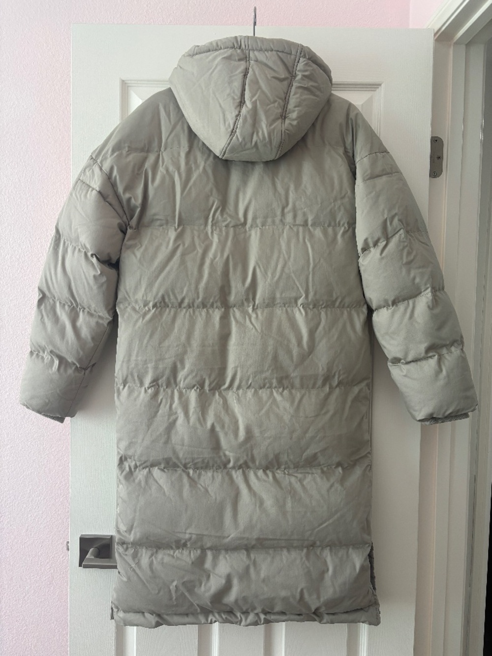 Missguided Tall Longline Padded Puffer Coat - Sage Green Size 4 - Picture 4 of 12